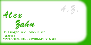 alex zahn business card